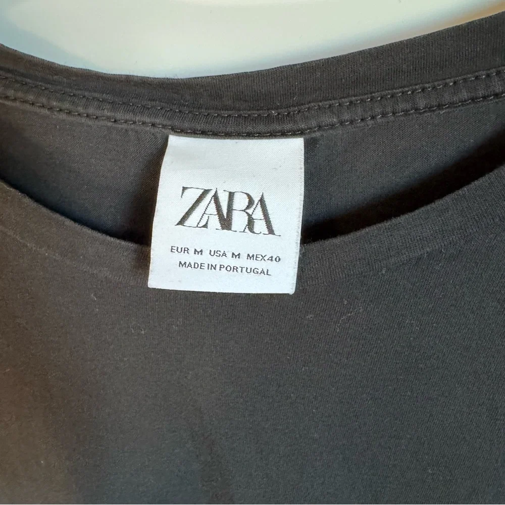 Zara Women's‎ Black Short Sleeve T-Shirt 100% Cotton Size Medium Classic Mesh